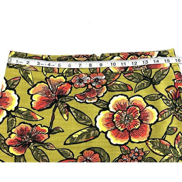 Ann Taylor LOFT Women’s Floral Pencil Skirt Size 6 Green Red Yellow Cotton Blend - Picture 3 of 6